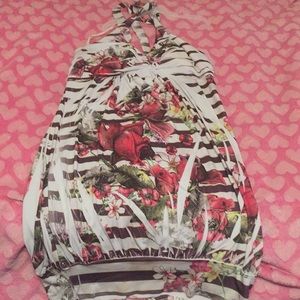 White an red rose dress